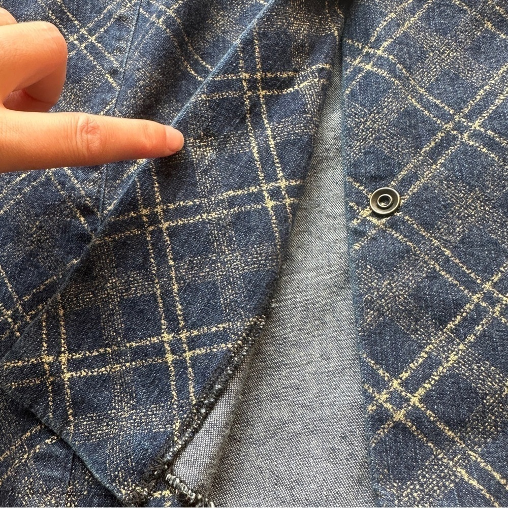 VINTAGE DENIM SHACKET WITH GOLD STRIPES - Picture 9 of 9